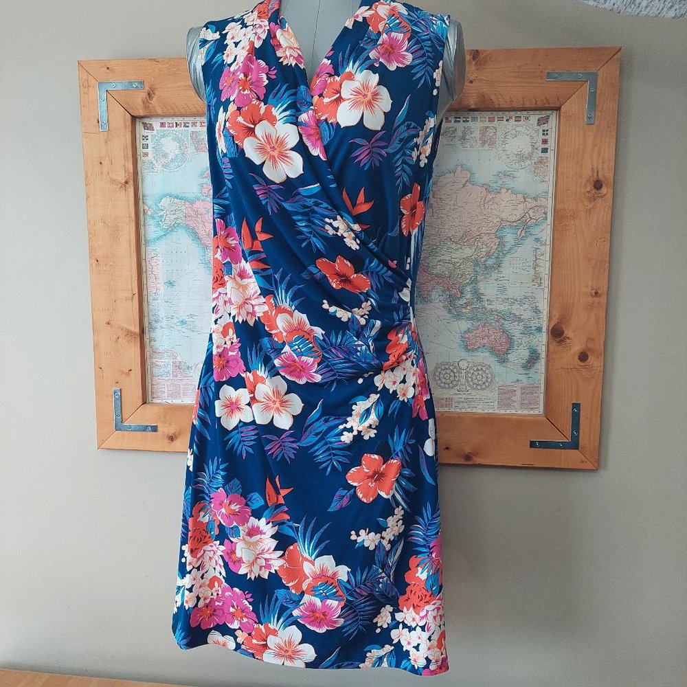 Tommy Bahama Blue Floral Midi Dress